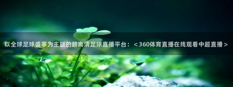以全球足球盛事为主题的超高清足球直播平台：＜360体育直播在线观看中超直播＞