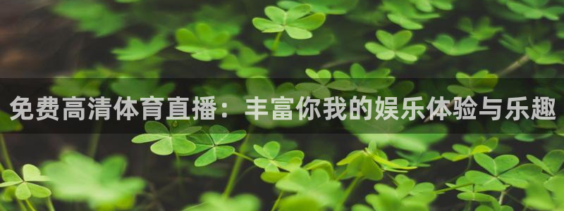 免费高清体育直播：丰富你我的娱乐体验与乐趣